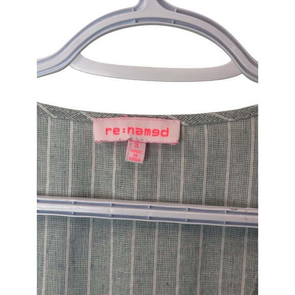 Re:named grey white striped wrap mini dress size S - Picture 11 of 11